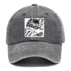 Creepy Cat Anime Horror Anteater Washed Cap