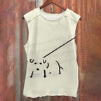 Unisex Casual Dog on a Leash Printed Tank Top