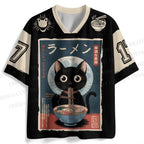 Ramen Cat Printed Jersey Shirts