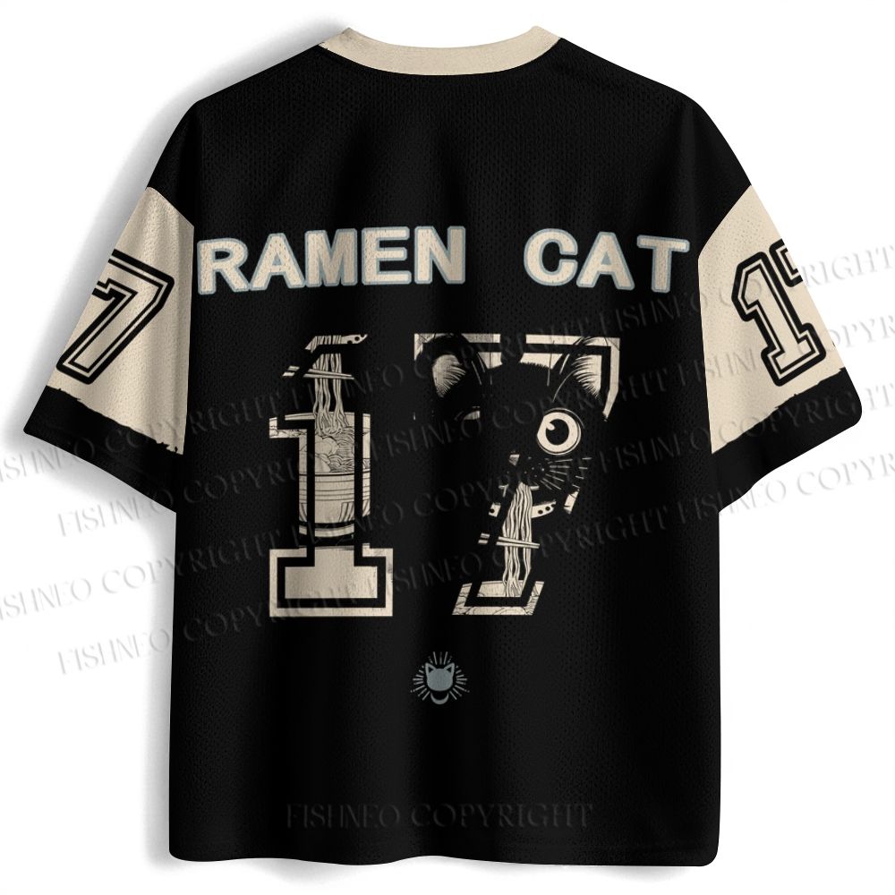 Ramen Cat Printed Jersey Shirts