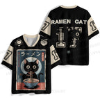 Ramen Cat Printed Jersey Shirts