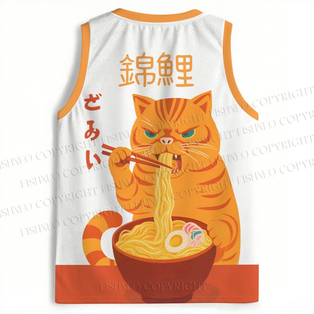 Japanese Ramen Cat Jersey Tank