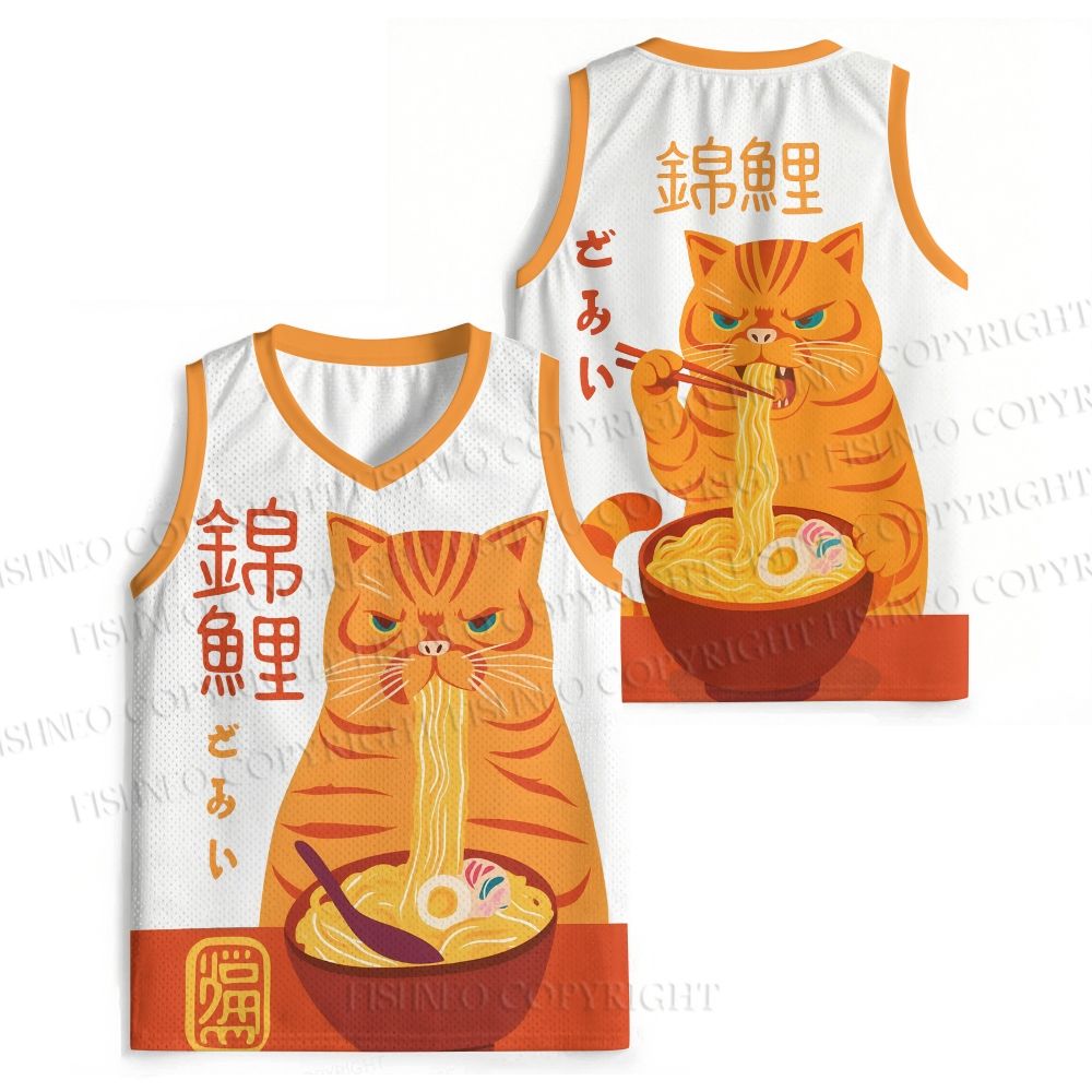 Japanese Ramen Cat Jersey Tank