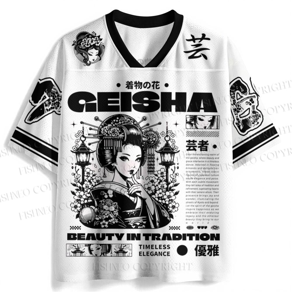 Beauty In Traditional Geisha Jersey Shirts