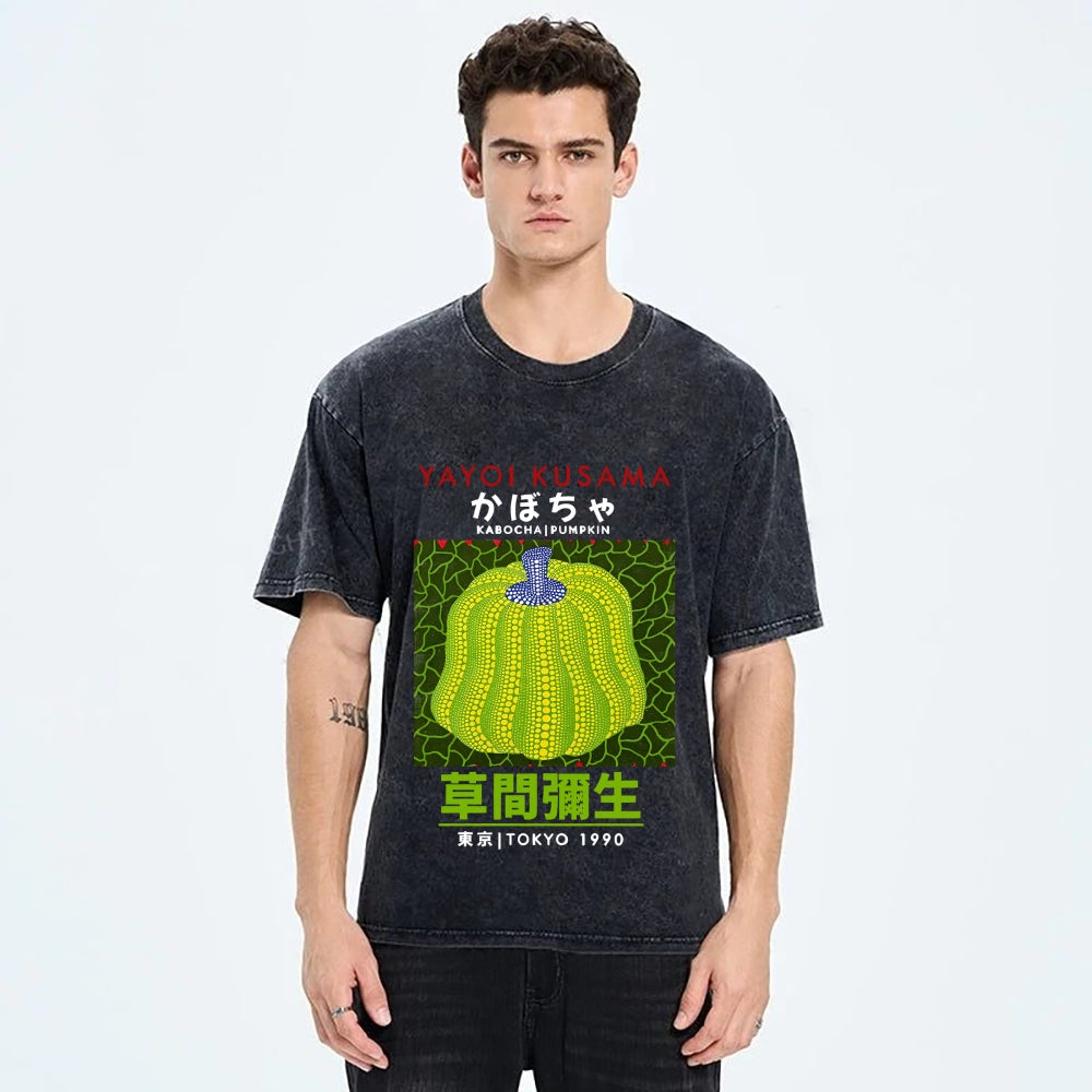 Yayoi Kusama's Pumpkin Vintage Wash Japanese Design T-Shirt
