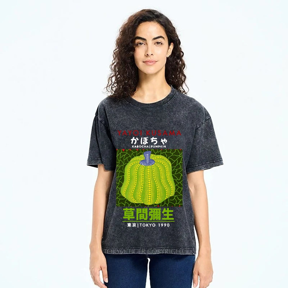 Yayoi Kusama's Pumpkin Vintage Wash Japanese Design T-Shirt