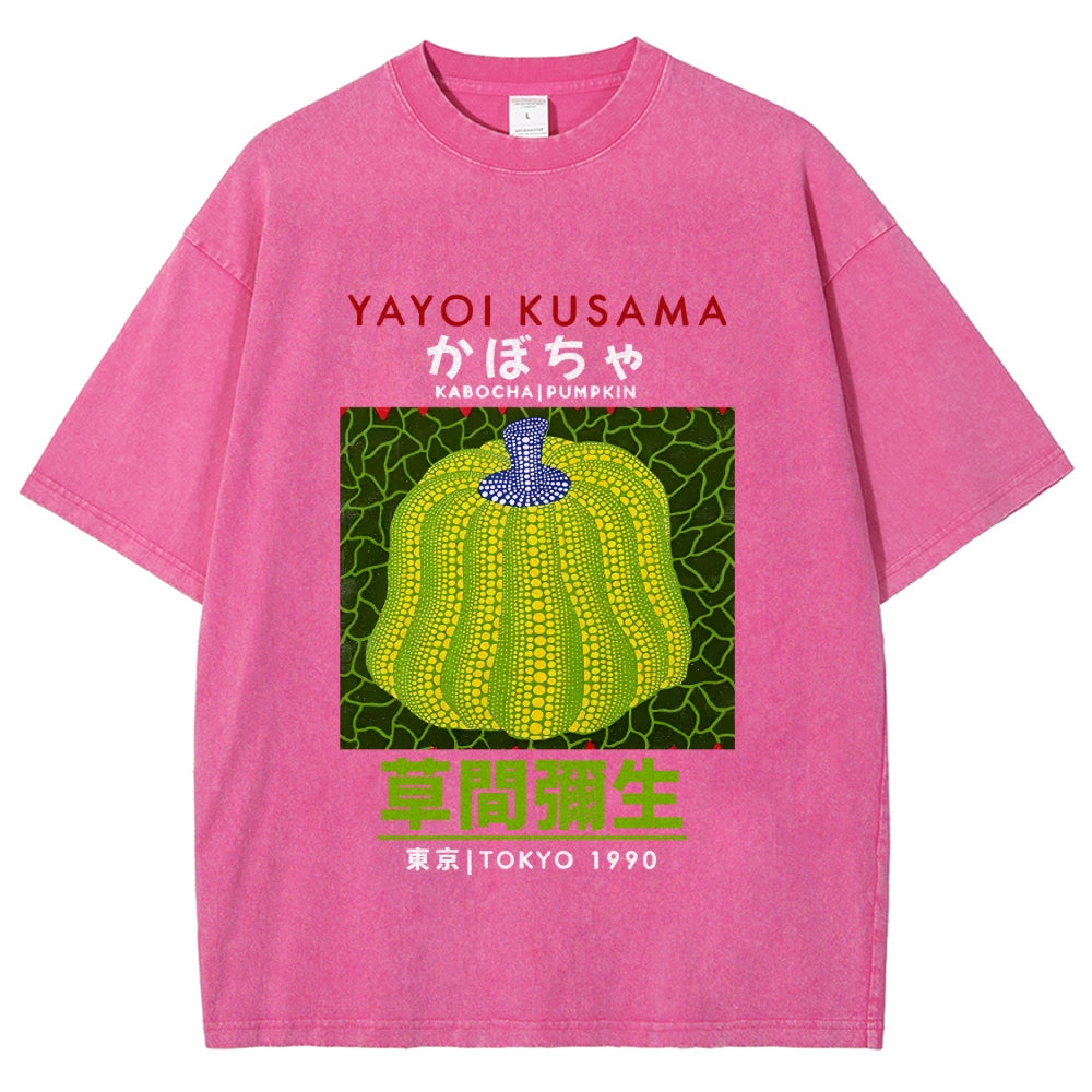 Yayoi Kusama's Pumpkin Vintage Wash Japanese Design T-Shirt