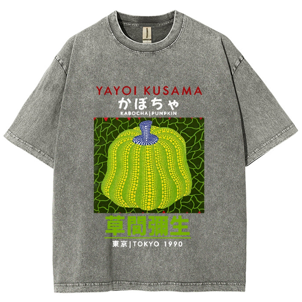 Yayoi Kusama's Pumpkin Vintage Wash Japanese Design T-Shirt