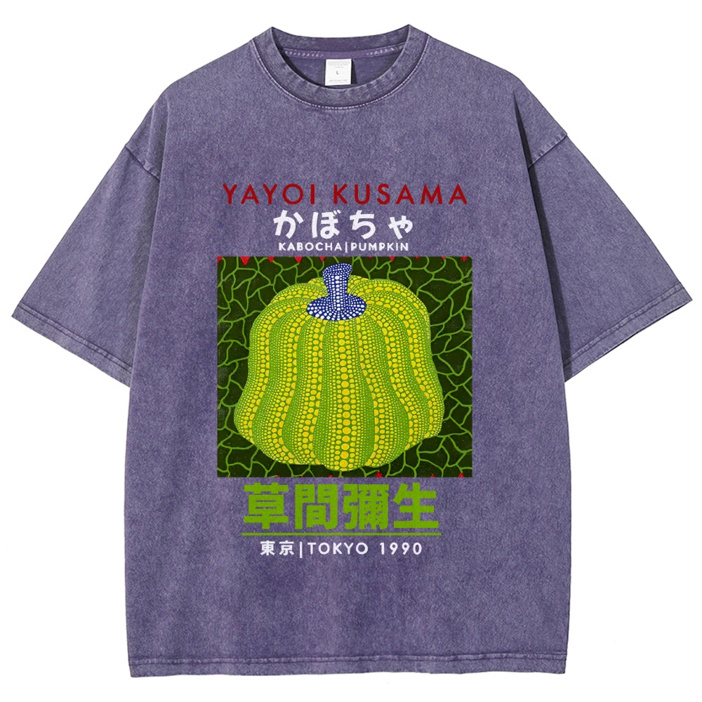 Yayoi Kusama's Pumpkin Vintage Wash Japanese Design T-Shirt