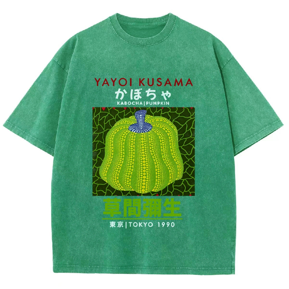Yayoi Kusama's Pumpkin Vintage Wash Japanese Design T-Shirt