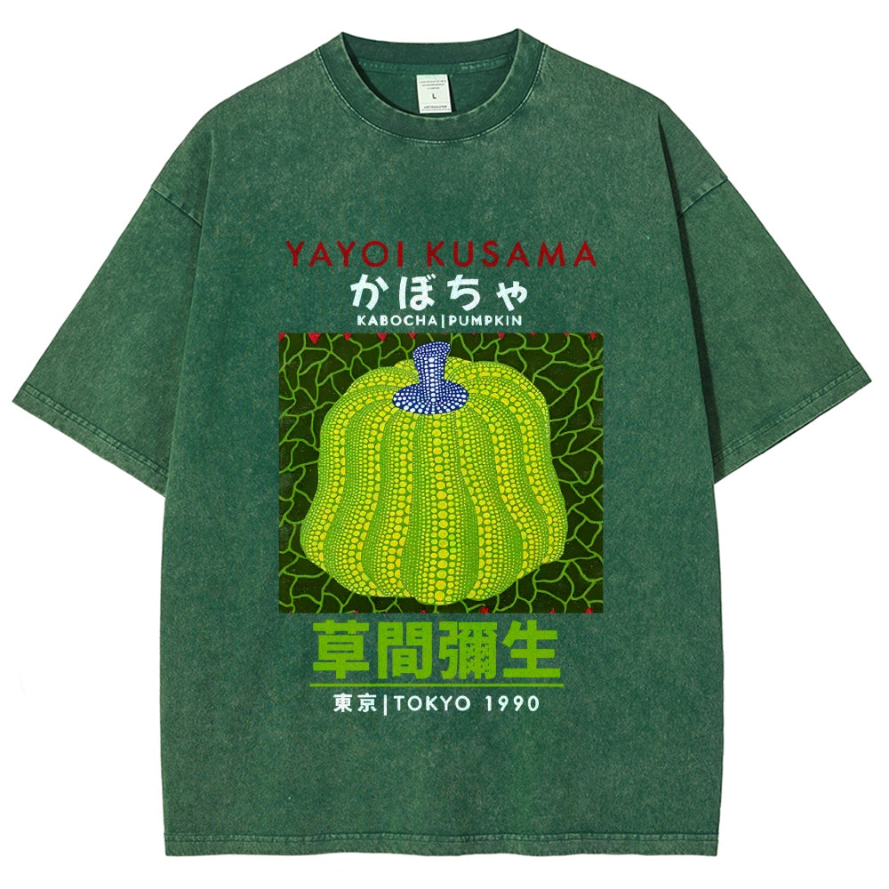 Yayoi Kusama's Pumpkin Vintage Wash Japanese Design T-Shirt