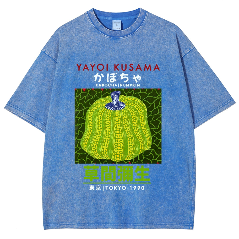 Yayoi Kusama's Pumpkin Vintage Wash Japanese Design T-Shirt