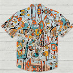 Joan Miró Style Printed Hawaiian Shirt