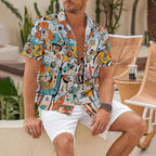 Joan Miró Style Printed Hawaiian Shirt