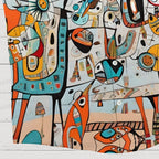 Joan Miró Style Printed Hawaiian Shirt