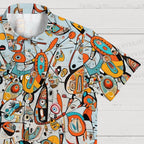 Joan Miró Style Printed Hawaiian Shirt