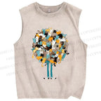 Unisex Catnip Printed Washed Tank Top