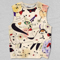 Unisex Joan Miro Graffiti Printed Tank Top