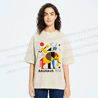 Unisex Bauhaus Elephant Design Printed Washed Tee