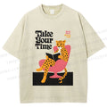 Unisex Read More Worry Less Panther Take Your Time Printed Washed Tee