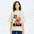 Unisex Read More Worry Less Panther Take Your Time Printed Washed Tee