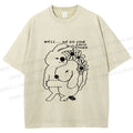Unisex Dog and Bunny Love Each Other Printed Washed Tee