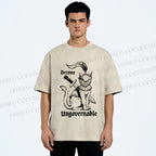 Unisex Refuse To Be Governed Cat Knight Printed Washed Tee