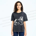Unisex Divine Feline Heavenly Encounter Printed Washed Tee