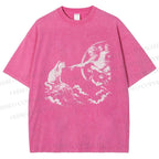 Unisex Divine Feline Heavenly Encounter Printed Washed Tee