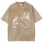Unisex Divine Feline Heavenly Encounter Printed Washed Tee
