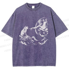 Unisex Divine Feline Heavenly Encounter Printed Washed Tee