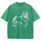 Unisex Divine Feline Heavenly Encounter Printed Washed Tee