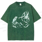 Unisex Divine Feline Heavenly Encounter Printed Washed Tee