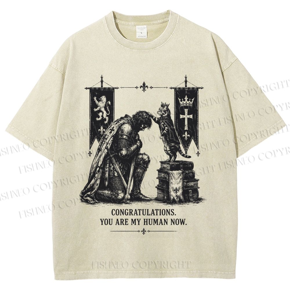 Unisex Feline Royal Dominate All Printed Washed Tee