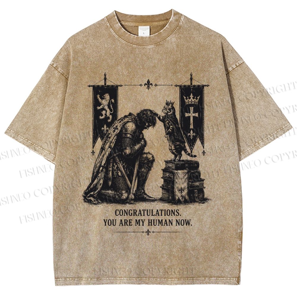 Unisex Feline Royal Dominate All Printed Washed Tee