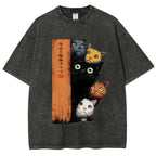 Five Cats Are Watching You Vintage Washed T-shirt