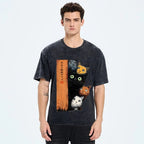Five Cats Are Watching You Vintage Washed T-shirt