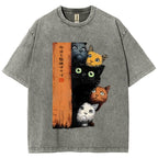 Five Cats Are Watching You Vintage Washed T-shirt