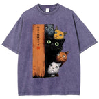 Five Cats Are Watching You Vintage Washed T-shirt