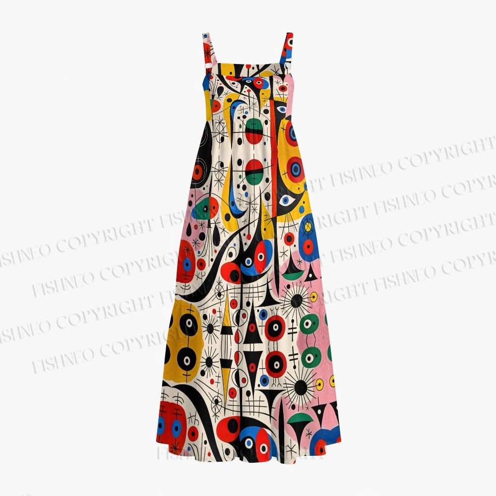 Joan Miró Style Art Printed Maxi Dresses