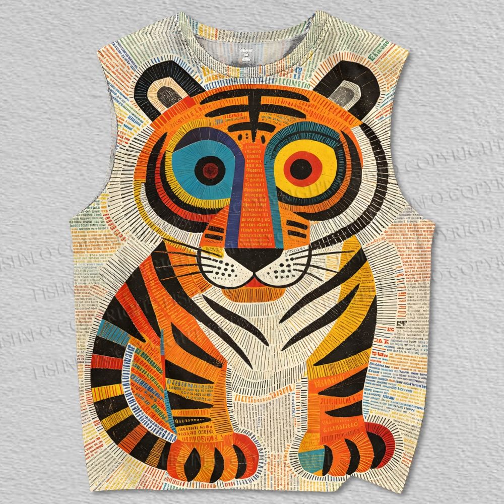 Unisex Tiger Printed Tank Top