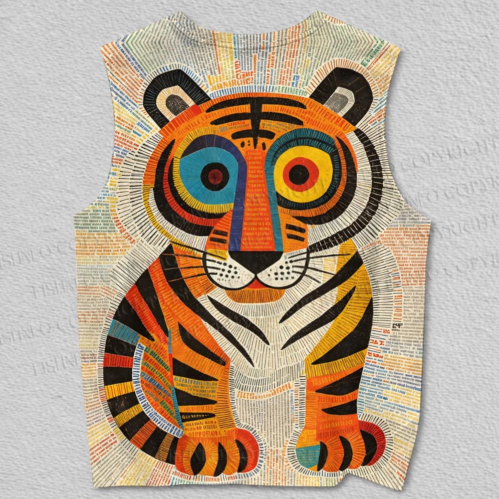 Unisex Tiger Printed Tank Top