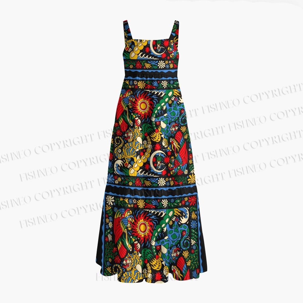Mythical Tiger Printed Maxi Dresses