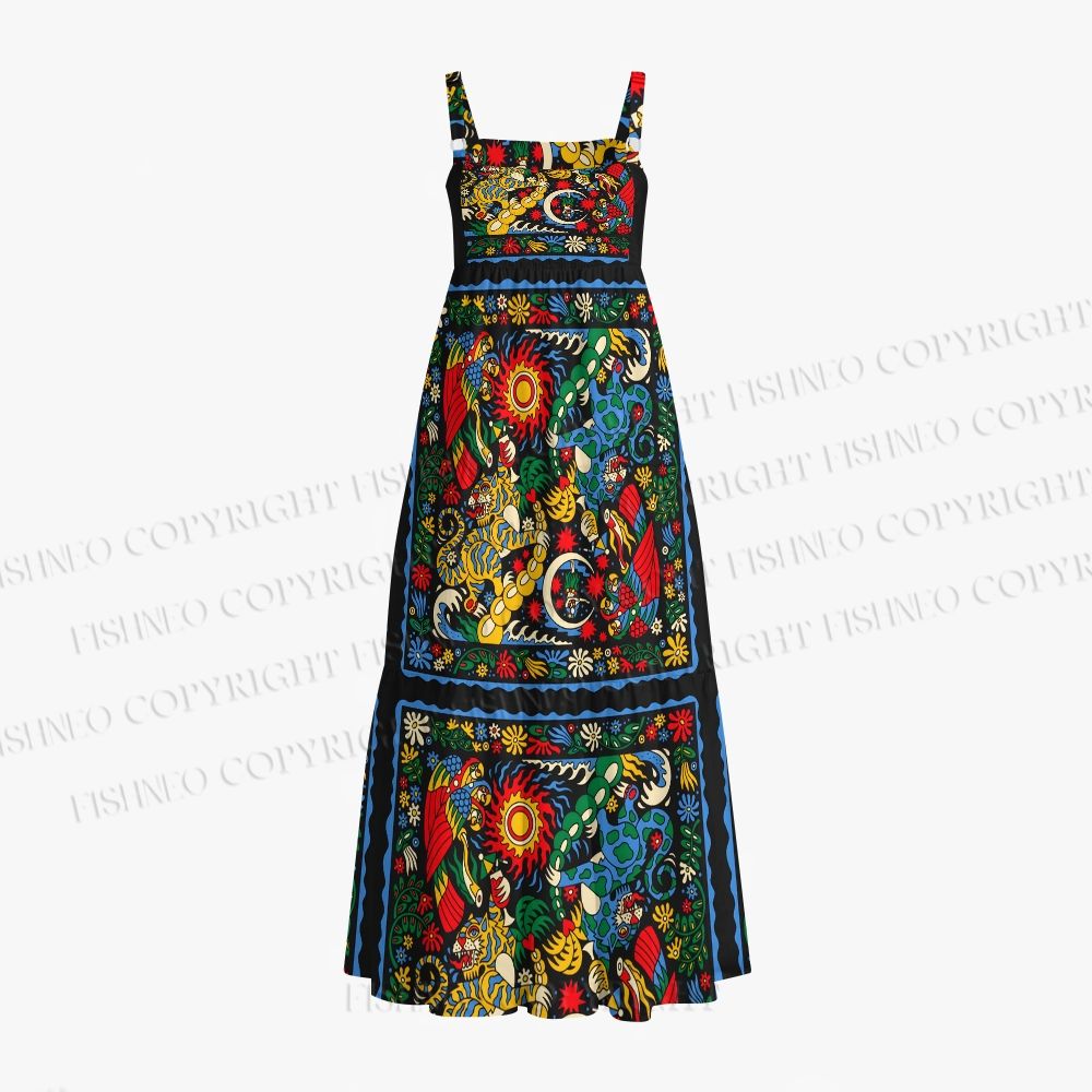 Mythical Tiger Printed Maxi Dresses