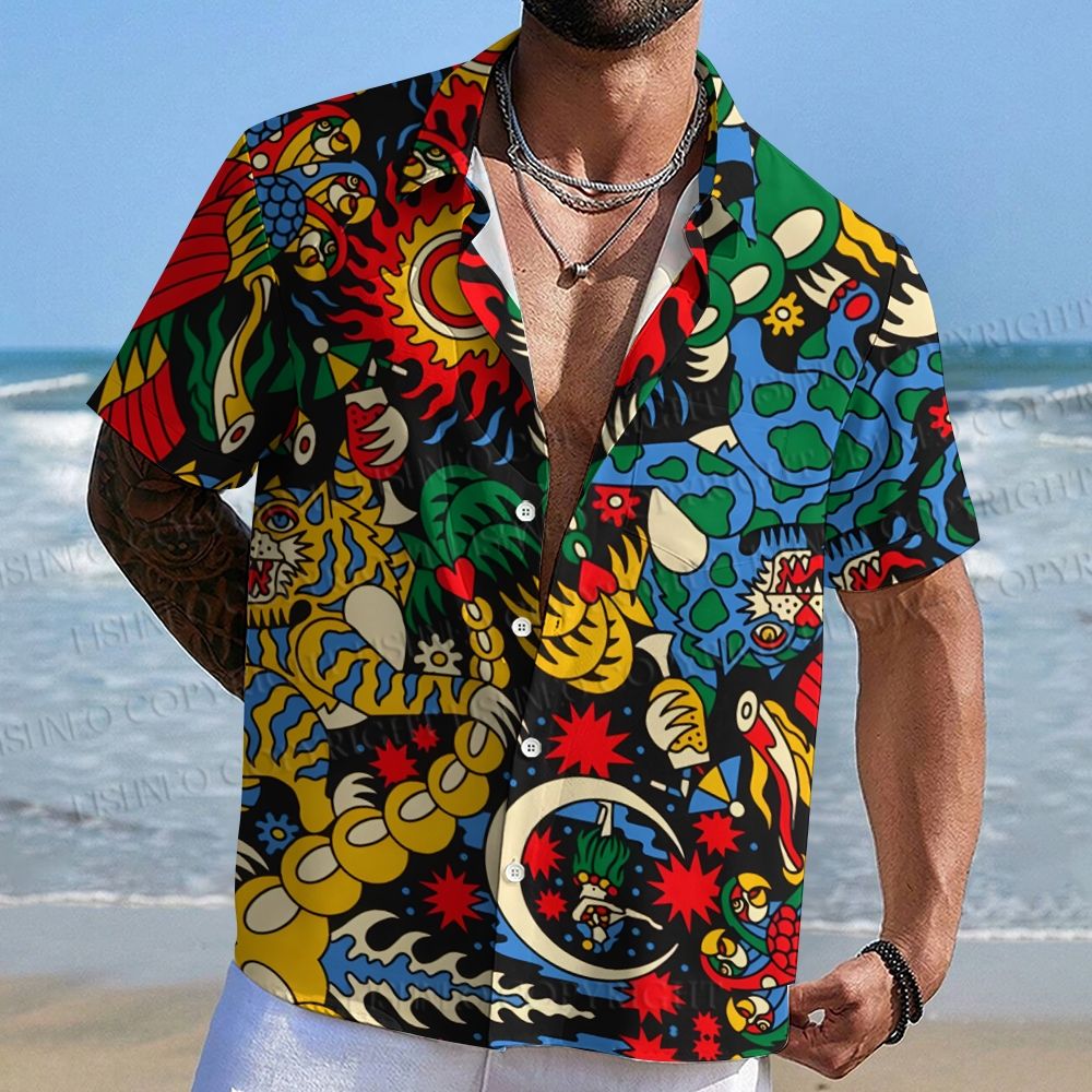 Mythical Tiger Printed Hawaiian Shirt