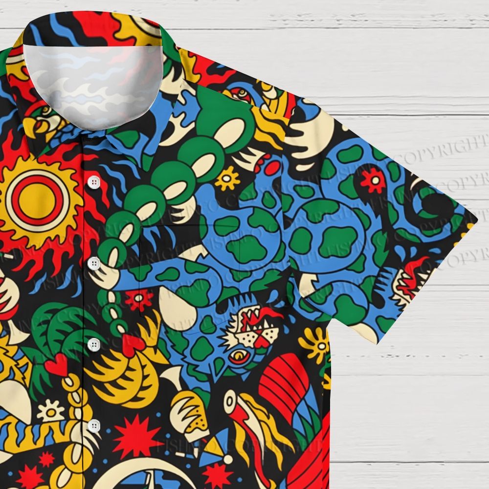 Mythical Tiger Printed Hawaiian Shirt