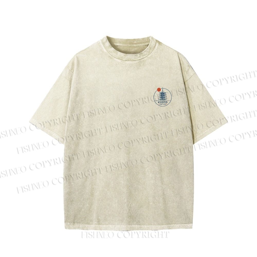 Unisex Kyoto Printed Washed Tee