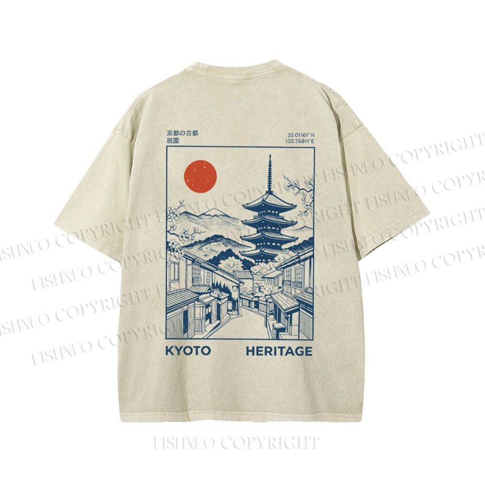 Unisex Kyoto Printed Washed Tee