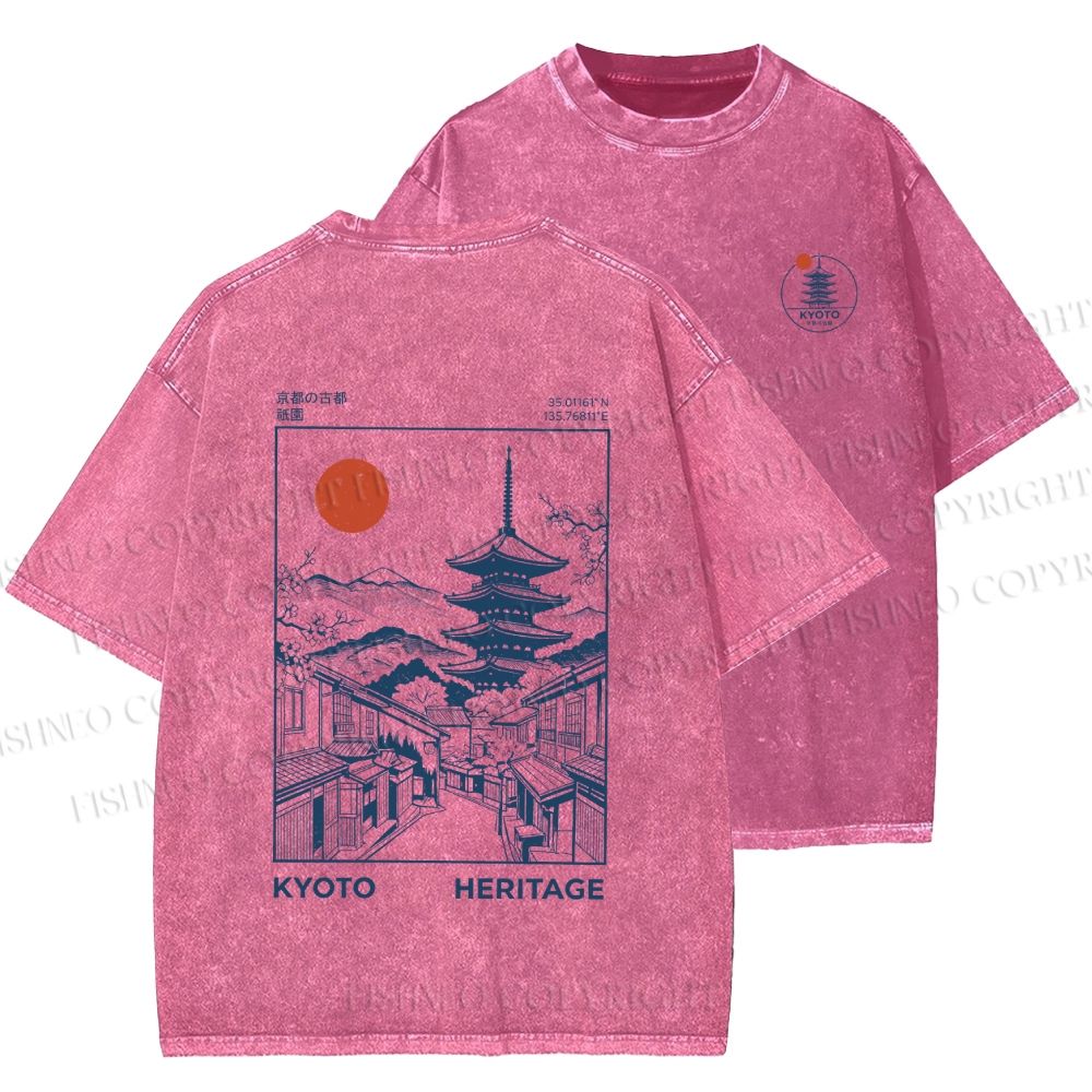 Unisex Kyoto Printed Washed Tee