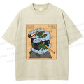 Unisex Japanese Samurai Ninja Frog Printed Washed Tee